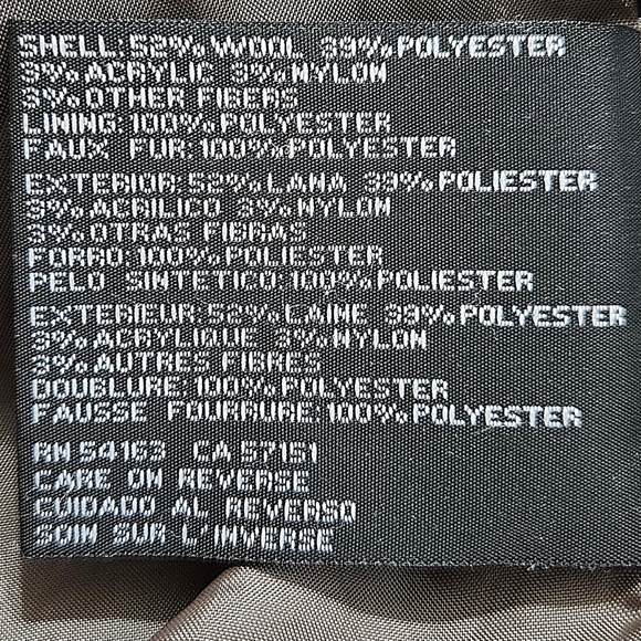 Kenneth Cole Wool Winter Jacket Fall Midi Detachable Faux Fur Hood Women's Med - Picture 5 of 5